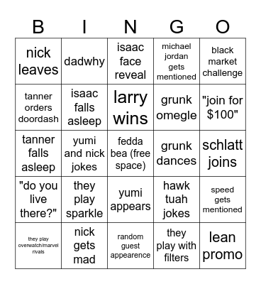 ltlvc5 bingo Card