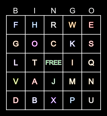 ALPHABET 2023 Bingo Card