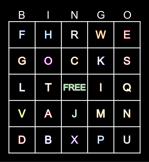 ALPHABET 2023 Bingo Card