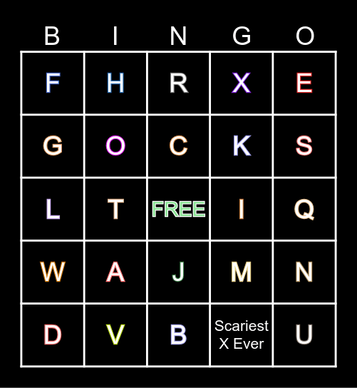 ALPHABET 2023 Bingo Card
