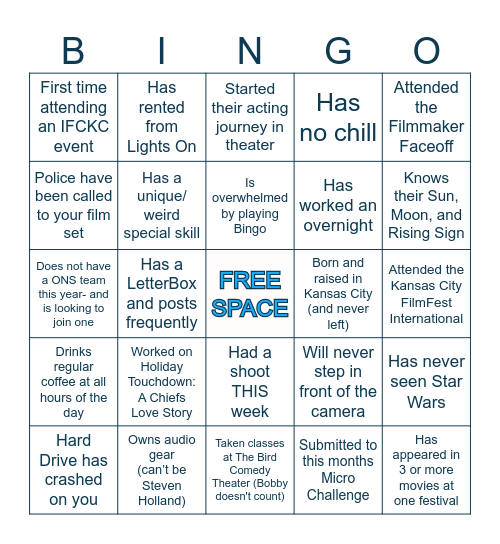 Film Bingo Card