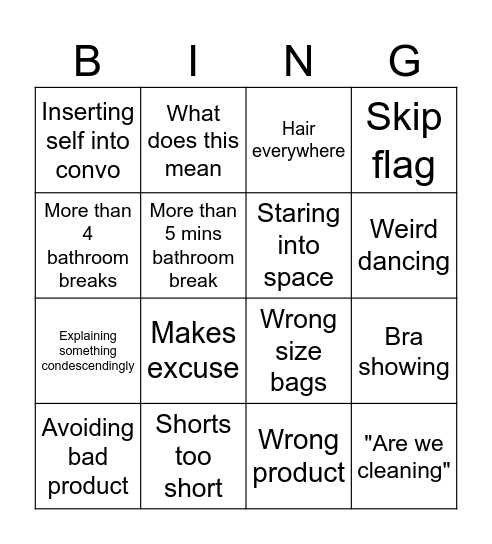 What is it this time? Bingo Card