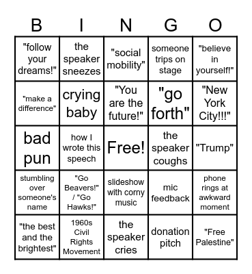 Double Graduation Bingo Card