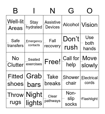 Safety BINGO Card
