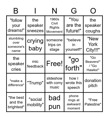 Double Graduation Bingo Card