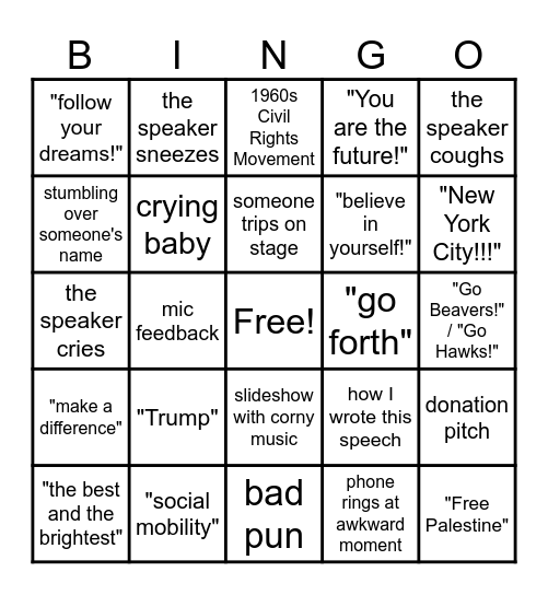 Double Graduation Bingo Card
