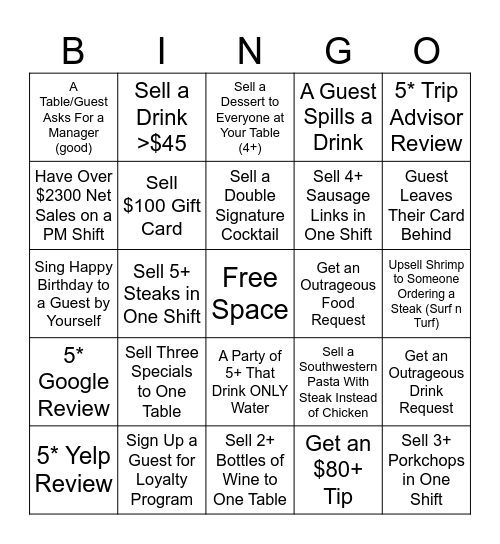 Smokehouse Summer Bingo! Bingo Card