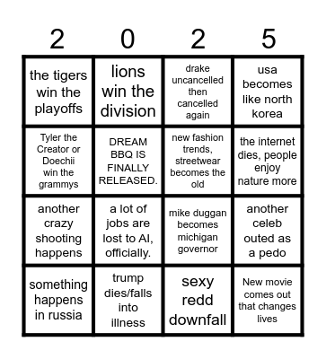 2025 Bingo Card