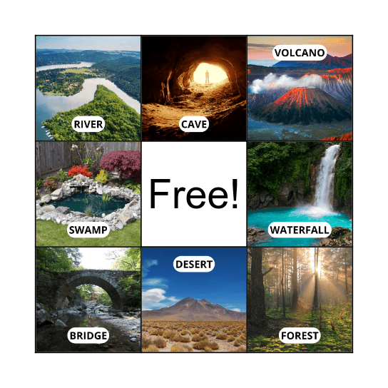 Landforms Bingo Card