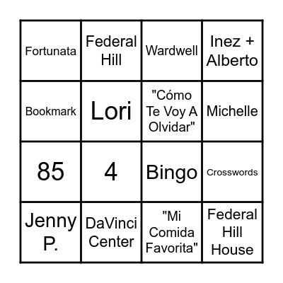 Abe, Lealise, Weilin, & McKenna | CitySide Bingo Card