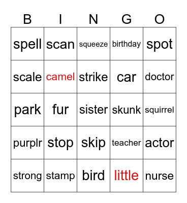 Bingo Card