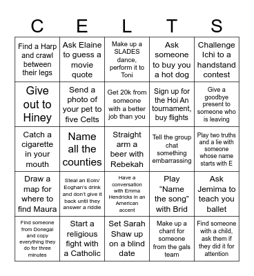 End of Season BINGO! Bingo Card