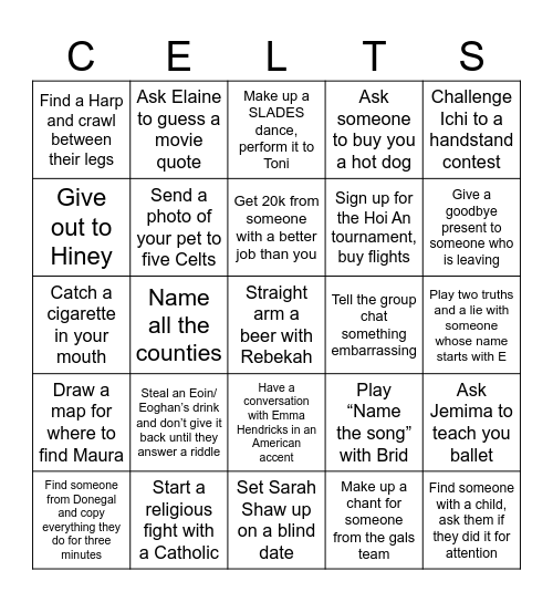 End of Season BINGO! Bingo Card