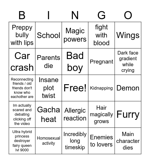 Gacha Bingo Card