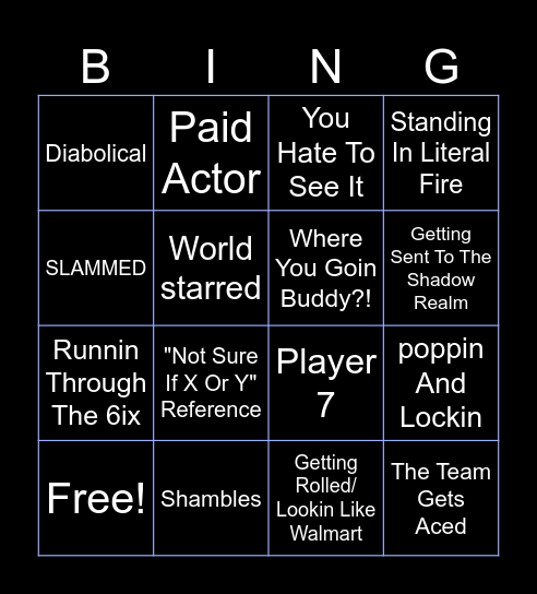 MoS Trixx Bingo! Bingo Card