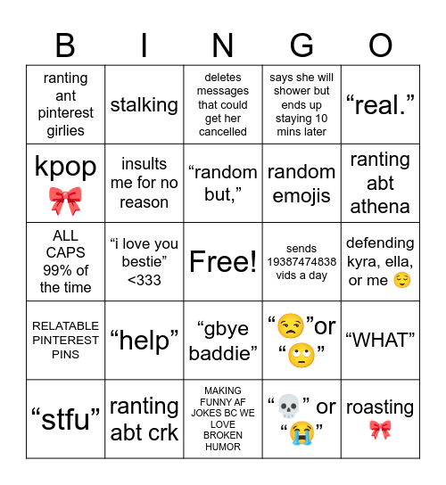 stella bingo 🎀 Bingo Card