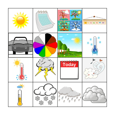 B I N G G O El Clima y las Estaciones Bingo Card