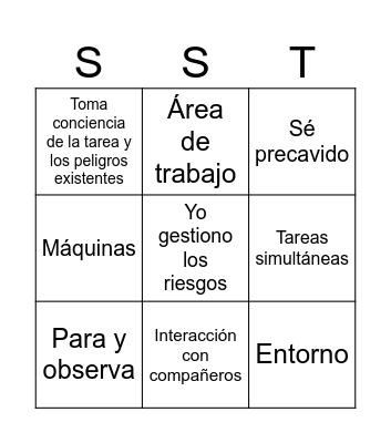 Bingo Yo gestiono los riesgos Bingo Card