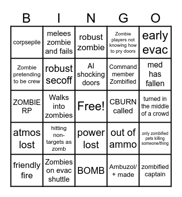 ss14 zombie round bingo Card