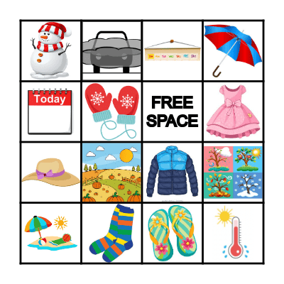 El Clima y las Estaciones Bingo Card