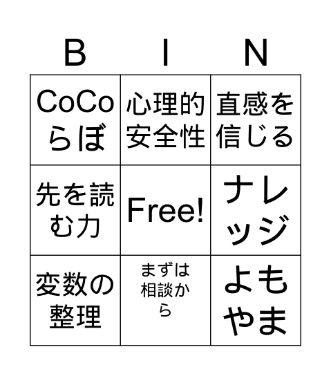 USDキックオフBingo Card