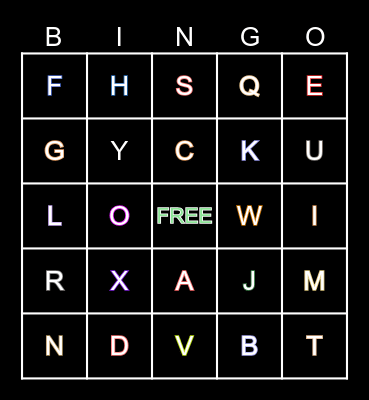 ALPHABET 2023 Bingo Card