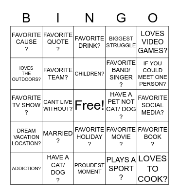 ICE BREAKER BINGO Card