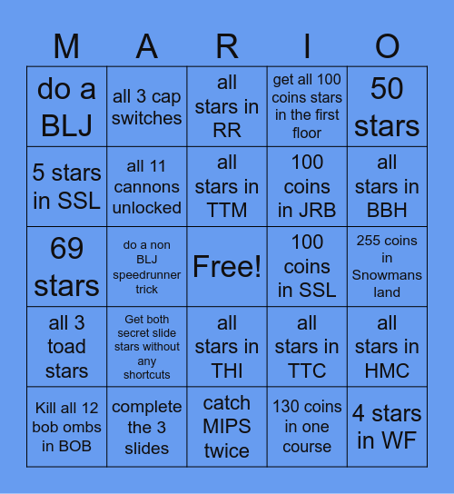 SM64 Bingo Card