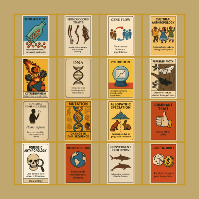 Anthropology Loteria Bingo Card