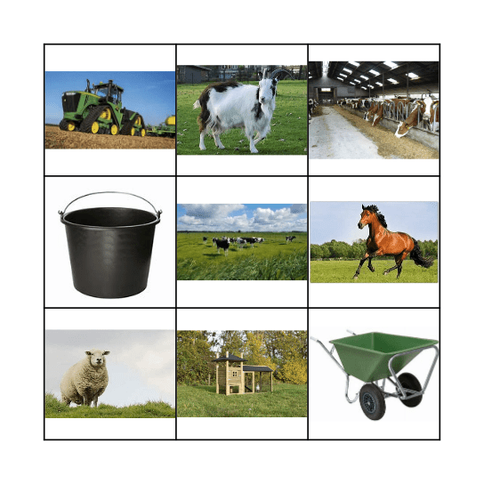de boerderij Bingo Card