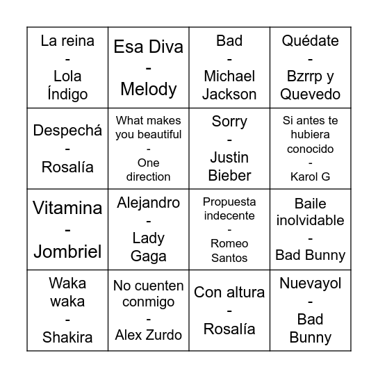 Pastoral Piquer Bingo Card