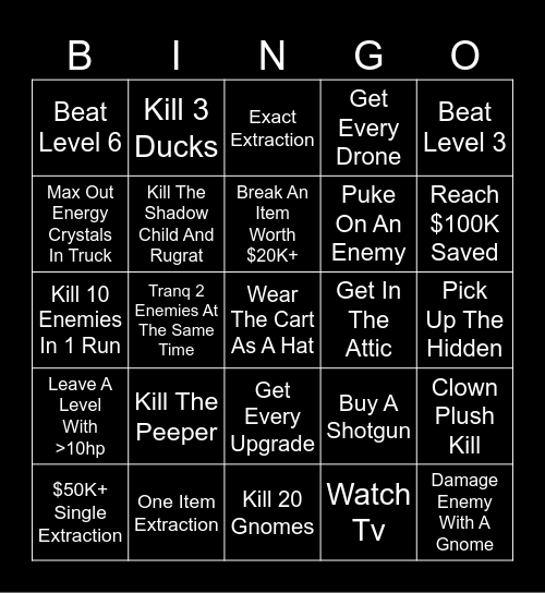 R.E.P.O BINGO Card