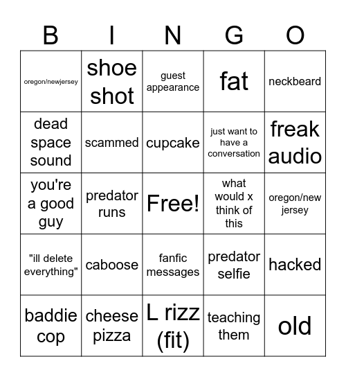Jidion Bingo Card