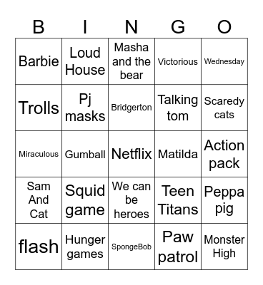 Netflix Bingo Card