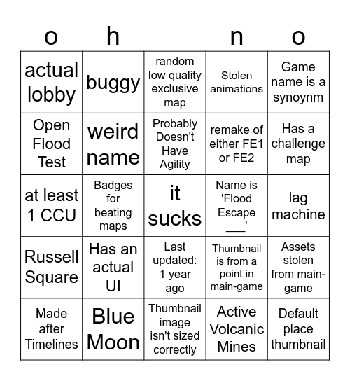 FE2 Fangame Bingo Card