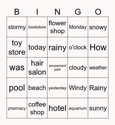 禎紘 Bingo Card