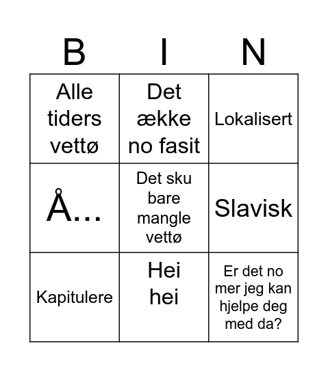 Kaspersen Bingo Card