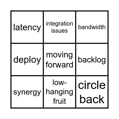 Jargon Bingo Card