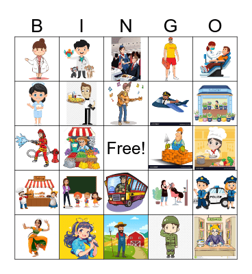 Occupations Bingo Card