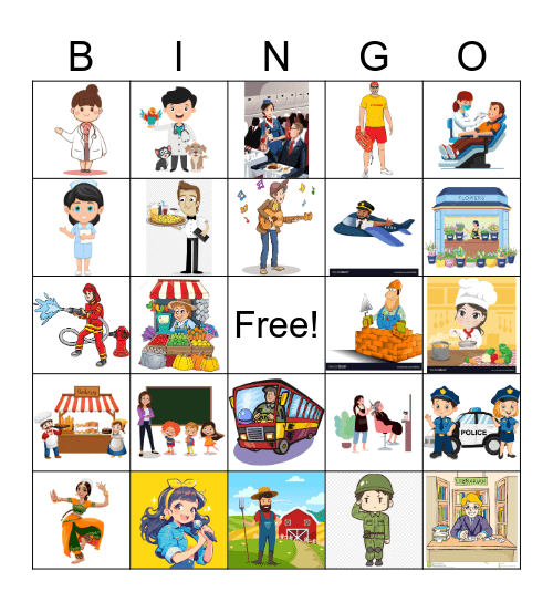 Occupations Bingo Card