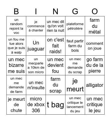 bingo rust Bingo Card