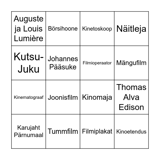 Kuidas pildid liikuma saadi Bingo Card