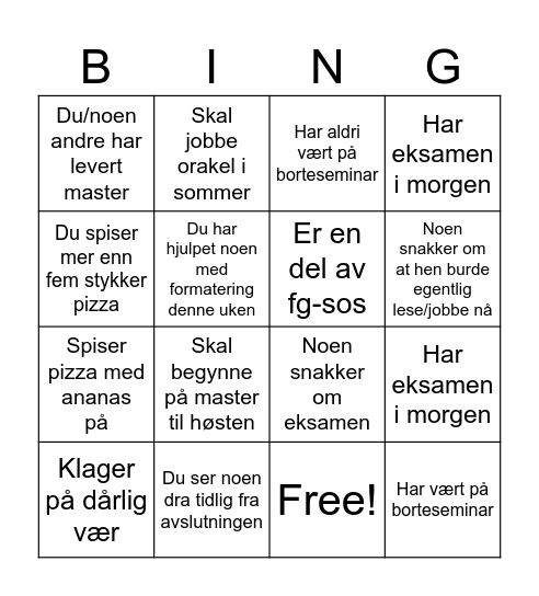 Orakelbingo Card