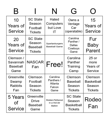 IS&T Meet and Greet Bingo Card