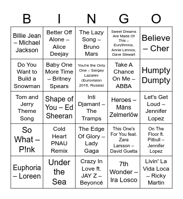 Raissa's Baby Shower Bingo Card