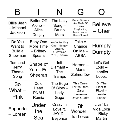 Raissa's Baby Shower Bingo Card