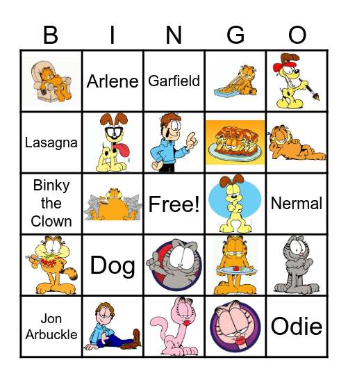 Garfield Bingo Card