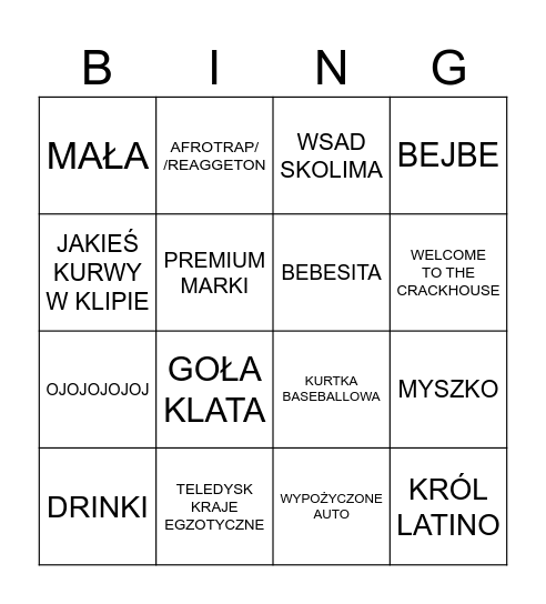 SKOLIMOWE Bingo Card