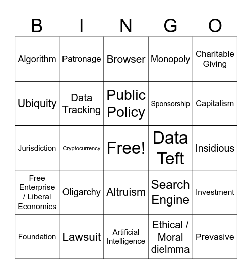 Tech Giants Bingo Card
