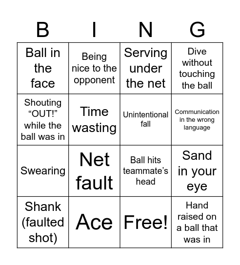 K&Q Bingo Card